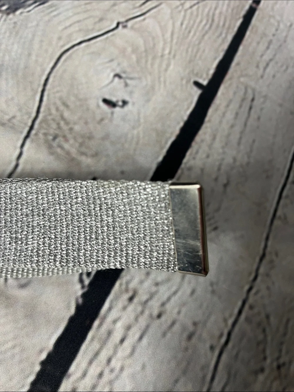 Women's Silver Webbing Belt with Star Buckle